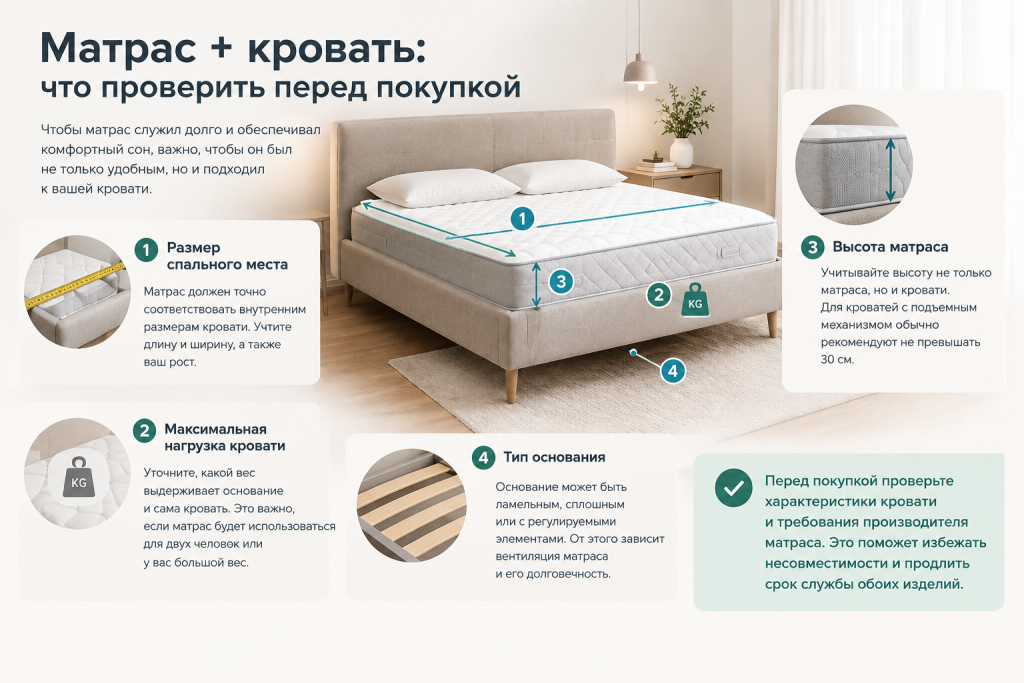 На что обратить внимание при покупке матраса для двуспальной кровати На что обратить внимание при покупке матраса для двуспальной кровати